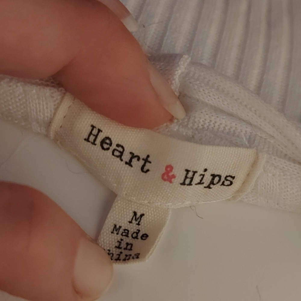 Heart & Hips Cream Lace-Up Ribbed Top - Picture 4 of 6